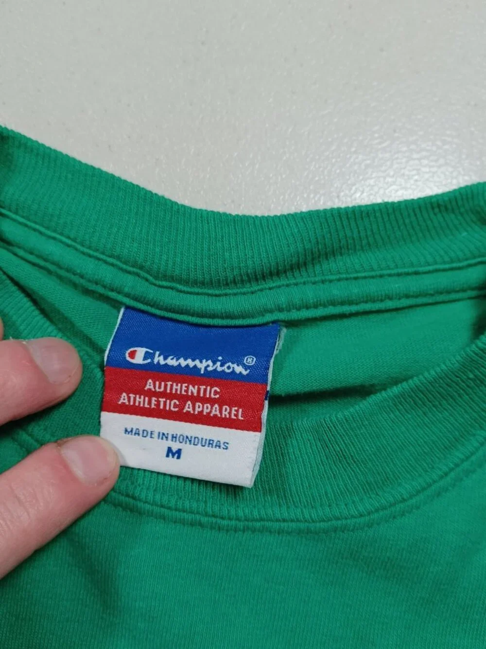 Vintage Champion Y2K mens green Notre Dame crew tee shirt M - Picture 3 of 4